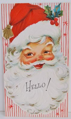 an old fashioned christmas card with santa claus