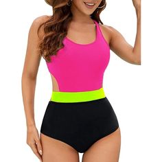 The Staff Here At Sweetdealalabama Thank You For Your Interest In Our Products, Inquiries May Message Us For A Response. Amazon Price: $38.98 Size Large (12-14) Bust 38-40 In. Waist 30-32 In. Hips 40-43 In. The One-Piece Swimsuits For Women Are Made Of 80% Nylon And 20% Spandex, Which Is A Soft Quick-Drying Fabric. Smooth, Stretchy, Comfortable, And Durable For A Long Time. The High-Waisted Swimsuit Combines A Yellow Tank Top Of Zipper Racerback With A Floral Print High-Waisted Bottom. The Tie W Pink Sleeveless Tankini For Swimming, Pink Halter Neck Tankini For Swimming, Pink Sleeveless Swimwear For Beach Party, Pink Stretch Summer Tankini, Pink Stretch Tankini For Summer, Pink One-piece Swimwear For Pool, Pink One-piece Tankini Beachwear, Pink One-piece Tankini For Beachwear, Pink Stretch One-piece Tankini