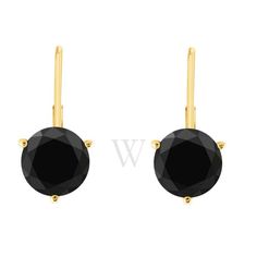 1/2 carat round black diamond 14k solid yellow gold martini leverback earrings for women's . There are 2 round black diamond in this earrings having total weight 0.50 carat, 0.25 carat each stone. Clarity of the black diamond is I1-I2. This black diamond earrings comes with a free gift box. This is perfect gift for someone you loves. Maulijewels Ladies Earrings. Martini Earrings series. SKU: MMSL50-YB-K. Color: Yellow. Metal Type: Yellow Gold. Metal Stamp: 14k. Metal Weight: 0.7g. Gem stone type: Black Diamond. Stone weight: 0.25ct. Number of stones: 2. Stone clarity: I1-I2. Stone shape: Round. Stone color: Black. Earrings style: Drop/Dangle. Maulijewels 1/2 Carat Black Diamond Womens Three Prong Set Martini Leverback Earrings In 14K Solid Yellow Gold. Martini Earrings, Black Diamond Earrings, Fine Pens, Cheap Gifts, Leverback Earrings, Fragrance Gift Set, Black Earrings, Gem Stone, Beautiful Gift Boxes