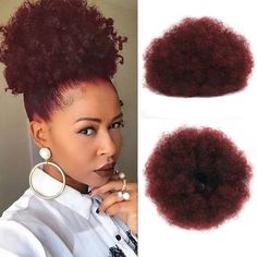 Bundle Of 4 Items 1. Red Color Afro Puff Ponytail Extension ,Width 8in 2. Red Color Afro Puff Ponytail Extension With Bang , Width 8in 3. 2 Red Clip-On Hair Buns All Extensions Are Synthetic , New ,And Never Used , Simply Not My Color . Next Day Ready To Ship Curly High Bun, Short Extensions, Extensions Clip On, Afro Puff Ponytail, Curly Chignon, Puff Ponytail, Bun With Curls, Curly Bun, Medium Curls