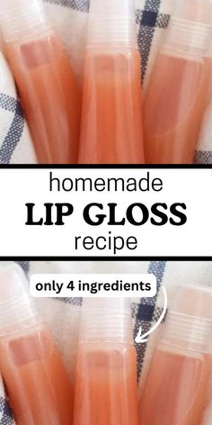 Have you ever wondered how to make lip gloss at home?  Learn how to make natural lip gloss with only 4-ingredients! This easy recipe is made with all-natural ingredients, is soothing to dry lips, and only costs pennies per tube to make. Home Made Cosmetics, Natural Lip Gloss Recipe, Diy Natural Lip Gloss, Lip Gloss Homemade Recipes Easy Diy, Lip Gloss Recipe Diy, How To Make Homemade Lip Gloss, How To Make Diy Lip Gloss, Diy Lip Gloss Recipes How To Make, Diy Lip Oil Recipe