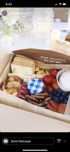 a box filled with lots of different types of food