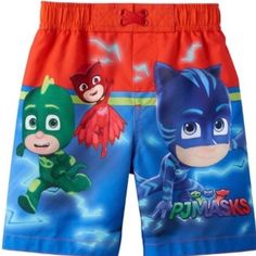 This Is For 1 Pair Of Boys Pj Masks Swim Trunks Brand New With Tags Sizes: 2t Pj Masks Catboy, Owlette, Gekko, Romeo, Night Ninja Upf 50+ Elastic Waist Mesh Lining Inside 100% Polyester Kw Nwt Little Boy 2 Toddler Children Infant Baby Bathing Suit Swimsuit Bathing Suit Board Shorts Swim Wear Summer Beach Nwt Upf 50 Kids Disney Playful Blue Swim Trunks For Summer, Blue Beachwear Bottoms For Summer Activities, Blue Bottoms For Beachwear In Summer, Playful Blue Swim Trunks For Summer Activities, Fun Blue Swim Trunks For Beach Season, Fun Blue Shorts For Vacation, Playful Blue Shorts For Beach Season, Blue Swim Trunks For Summer Activities, Playful Blue Beach Shorts