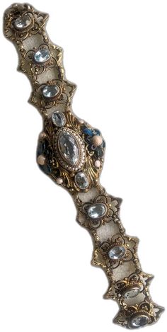 Ornate Jeweled Bracelets For Formal Occasions, Victorian Jeweled Bracelets For Formal Occasions, Antique Jeweled Bracelet For Formal Occasions, Victorian Bracelets With 17 Jewels For Evening, Antique Evening Bracelets, Victorian Metal Bracelet, Luxury Victorian Clip-on Jewelry, Victorian Hallmarked Bracelets, Victorian Silver Hallmarked Bracelet