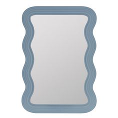 a blue frame mirror on a white background