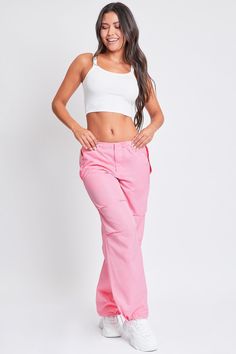 Getting dressed is a cinch with our Women’s Relaxed Fit Nylon Parachute Pants. These high-waisted nylon pants feature a relaxed, slouchy fit for a cool look and comfy feel. Features bungee ties at the waist and hem for optional cinching, a front zip fly with hidden button closure, and snap button flap pockets at the front and back. Detailed with subtle layered pleats on the front. Style this pant with a fitted top and sneakers for a sporty-chic vibe. Product Details- High Rise - Front Zip Fly- Flap Pockets with Snap Button Closure at Front and Back - Bungee Tie Waist - Front Pleats- Bungee Tie at Hem - Full LengthSize and Fit (based on size S)- Inseam: 31”- Rise: 10”- Leg Opening (relaxed): 22”Machine wash cold, gentle cycle with like colors. Hang dry. 100% Polyester (Colors: Mint, Light P Pink Parachute Pants Outfit, Pink Parachute Pants, Parachute Pants Outfit, Nylon Pants, Getting Dressed, Fitted Top, Women Lifestyle, Elastic Waist Shorts, Mom Shorts