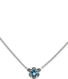 From James Avery, this necklace features: Celebrate your December birthday or the birthday of someone with the Cherished Birthstone Rings. Ideal for layering with other Birthstone Necklaces or wearing on its own for a sweet, sparkling statement. Sterling silverBlue TopazSet with a 5mm round faceted blue topazThis stone has been irradiated to enhance the color. Avoid direct sunlight or extreme or prolonged heatLobster clasp closureAdjustable from approx Classic Blue Topaz Necklace For Anniversary, Blue Topaz Birthstone Necklace For Anniversary, Anniversary Blue Topaz Birthstone Necklace, White Gold Necklaces With Blue Topaz Birthstone, Blue Topaz Round Pendant Necklace For Anniversary, Birthstone Necklaces, Birthstone Rings, December Birthday, James Avery