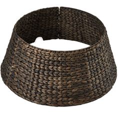 a large brown woven basket on a white background with clipping for the bottom section