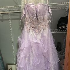 Worn Once For Three Hours With Care. Stunning Dress On. Lavender Gown, Mon Cheri, Stunning Dresses, Color Purple, Lavender, Prom Dresses, Prom, Size 10, Womens Dresses