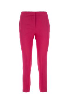 alexander-mcqueen-pants-1712034695437760554-0 Tailored Pink Bottoms For Office, Pink Tapered Leg Office Pants, Pink Tailored Bottoms For Office, Pink Fitted Office Bottoms, Tailored Pink Ankle Pants, Tailored Ankle-length Pink Pants, Pink Elastane Pants For Workwear, Pink Elastane Pants For Work, Pink Straight Elastane Pants