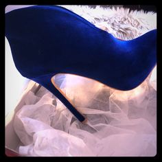 These Shoes Are Stunning!!!! They Are This Gorgeous Royal Blue Coloryou Will Receive Compliments Galore!!!! They Were Too High When I Bought Them And I Just Couldn’t Leave Them In The Store ....... Wishful Thinking That I Could Break Them In. Wishful Thinking, Royal Blue Color, The Store, Blue Purple, Shoes Women Heels, Stiletto Heels, Royal Blue, Blue And Purple, Shoes Heels