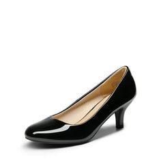 Feel comfortable with every step you take in these cute heels! Color BLACK/PAT, Size 6 Gender: female.  Age Group: adult. Shoes Party, Low Heel Pumps, Metal Fashion, Chunky High Heels, Cute Heels, Pumps Shoes, Silver Shoes, Ballet Flat Shoes, Heel Pumps