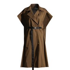 image_6 Sleeveless Solid Outerwear For Work, Sleeveless Khaki Outerwear For Work, Chic Sleeveless Khaki Outerwear, Chic Khaki Sleeveless Outerwear, Elegant Outerwear, Long Cape Coat, Belted Cape, Cape Designs, Women's Windbreaker