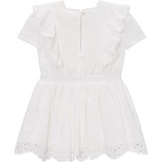 Dress your baby in the cute and charming Freya Mini Dress (Baby). With its sweet short sleeves and adorable ruffle detailing, this mini dress is perfect for little ones to play and have fun. | Marlo Kids | Freya Mini Dress (Baby) Ivory (White, Size 6-12M) | Maisonette collects the best children’s products from around the world (unlike Zulily, Etsy, The Tot, Farfetch Kids, Childrensalon, Crate and Kids, Kohls, Wayfair, Buy Buy Baby, Nordstroms, Mini Boden, J.Crew Factory, or PotteryBarn Kids), cr Cute Mini Length Ruffle Dress, Cute Mini Dress With Ruffle Sleeves, Cute Mini Dress With Flutter Sleeves And Ruffles, White Mini Dress With Scalloped Edges, Cute White Dresses With Ruffles, Feminine Short Sleeve Ruffle Dress For Garden Party, White Chic Ruffle Dress With Flutter Sleeves, White Feminine Ruffle Sleeve Dress, Feminine White Ruffle Sleeve Dress