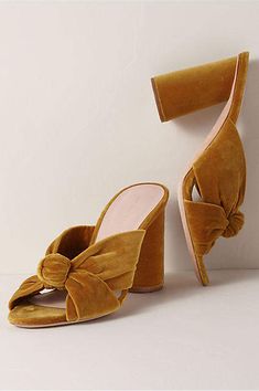 Mustard Wedding, Velvet Block Heels, Silver Wedding Shoes, Urban Wedding Venue, Loeffler Randall Shoes, Ivory Wedding Shoes, Marigold Yellow, Anthropologie Wedding, Camp Wedding