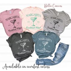 The Margarita Est. 1952 Cocktail Club T-shirt is perfect for Margs Bachelorette Parties and birthday celebrations. These stylish shirts, including Margarita and Tequila Bachelorette designs, are ideal for your Bachelorette group, adding fun and flair to any event. About Our Product: ⭐ 1. Comfort Colors 1717 Garment-Dyed Shirt Details: Made with 100% ring-spun U.S. cotton (6.1 oz/yd softened for comfort. Double-needle stitching for durability, seamless sides to maintain shape, pre-shrunk fabric. Vintage Party Tops With Letter Print, Vintage Letter Print Tops For Party, Vintage Summer Party T-shirt, Vintage Graphic Print Party Tops, Vintage Graphic Print Party Shirt, Vintage Short Sleeve Party T-shirt, Vintage Cotton T-shirt For Party, Margarita Bachelorette, Tequila Bachelorette