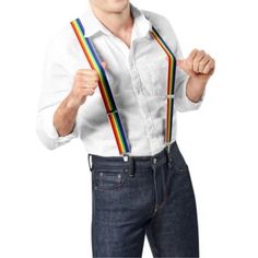 Cute Colorful Rainbow Pride Suspenders. New In Bag. Celebrate Your Rainbow Pride With These Striped Suspenders. They Have Brightly Coloured Rainbow Stripes With Adjustable Buckles. Fun And Fashion Forward And Easily Coordinated With Most Outfits. Easily Add Rainbow Fun To Your Daily Attire. Made For Unisex Adults. Brightly Coloured Rainbow Stripes Adjustable With Buckles Silly Clothes, Colorful Rainbow, Rainbow Pride, Rainbow Stripes, Suspenders, Red Yellow, Fashion Forward, Mens Accessories, Stripes