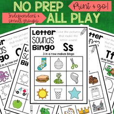 no prep print and go all - play game for children to practice their letter sounds