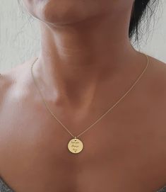 This elegant  Real 14K Solid Gold Actual Handwriting Pendant Necklace  can be engraved  with your own handwriting.  Our engraving work is beautiful and done by HAND. Perfect Gift for yourself or the one you love  To personalize your piece * please read the description Take a clear picture of the text (or signature) you wish to have engraved on your pendant and send it to us in a message after checkout. D E T A I L S AND HIGH QUALITY MATERIALS *Word limits: 8-9 words per side. * Premium Solid Gol Elegant 14k Gold Hand Stamped Necklaces, Elegant 14k Gold Necklace Hand Stamped, Elegant 14k Gold Necklace With Hand Stamped Details, Elegant Yellow Gold Jewelry With Engraved Text, Elegant Nameplate Necklace With Laser Engraving, Elegant Laser Engraved Nameplate Necklace, Yellow Gold Hand Stamped Necklaces For Personalized Gifts, Gold Custom Necklace With Engraving Option, 14k Gold Jewelry With Engraved Text