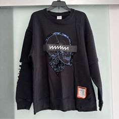 Worn Once Maybe Basically Brand New - No Damage Price Negotiable, Send Me An Offer!! Black Skull Print Top For Winter, Casual Black Sweatshirt With Graphic Print, Edgy Black Sweatshirt For Fall, Zara Black Tops For Streetwear, Winter Black Tops With Skull Print, Black Oversized Top From Zara, Casual Black Graphic Sweatshirt, Oversized Black Top From Zara, Zara Casual Sweatshirt For Streetwear