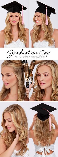 Keep your hair perfectly in place with our LuLu*s How-To: Graduation Cap Hair Tutorial Graduation Cap Hair, Graduation Hairstyle, Cap Hairstyles, Teknik Makeup, Hairstyle 2024, Loose Ponytail, Natural Hairstyle