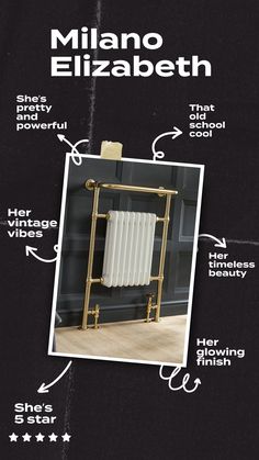 Elizabeth is THAT girl ✨ Tap to find out more about her! Modern Column, Vintage Style Bathroom, Electric Towel Rail, Radiators Modern, Horizontal Radiators, Bathroom Towel Rails, Wall Mounted Heater, Vertical Radiators, Electric Underfloor Heating