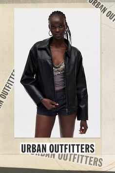 Faux leather BDG jacket with a lived-in look. Hits at the waist in a relaxed fit with a pointed collar and a zip closure at the front. Finished with a mini BDG logo motif at the hem. Urban Outfitters exclusive. Features BDG faux leather car jacket Oversized leather jacket Shirt collar with oversized sleeves Zip-up front bodice with side pockets Relaxed, oversized fit Regular length Zip closure UO exclusive Content + Care 92% Polyester, 5% cotton, 3% viscose Machine wash Imported Size + Fit Model Car Jacket, Oversized Leather Jacket, Oversized Sleeves, Jacket Shirt, Small Chest, Shirt Collar, Zip Up, Oversized Fits, Shirt Jacket