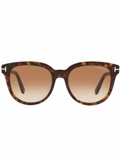 Brown tortoiseshell round-frame sunglasses from TOM FORD featuring tortoiseshell effect, round frame, brown tinted lenses and curved arms. These glasses come with a protective case.. | Tom Ford Tortoiseshell Round-Frame Sunglasses Tom Ford Eyewear, Round Frame Sunglasses, Round Frame, Eyewear Accessories, Sunglass Frames, Tortoise Shell, Old Money, Her Style, Tom Ford