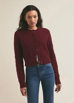 vineyard Classic Cable Knit Cardigan For Fall, Wool Cable Knit Cardigan For Layering, Classic Cable Knit Outerwear For Fall, Classic Fall Cable Knit Sweater, Classic Cable Knit Sweater For Fall, Fall Cable Knit Cashmere Cardigan, Classic Fitted Cable Knit Cardigan, Classic Fitted Cable Knit Outerwear, Fitted Classic Cable Knit Cardigan