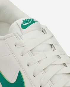 Nike Cortez Sneakers Sail / Stadium Green.From heritage running to fashion phenom, the Cortez's retro appeal, sponge-soft midsole and see-saw detailing deliver decade after decade. This fresh take on the ubiquitous look keeps it classic with a Stadium Green and Sail colour combo..Leather Upper.Mesh Tongue.Woven Logo Patch.Printed Branding.Foam Midsole.Rubber Outsole.Style Code: DM4044-104 Retro Nike Skate Shoes With Rubber Waffle Outsoles, Retro Nike Sneakers With Rubber Sole, Retro Sneakers With Cushioned Footbed, Retro Nike Sneakers With Round Toe, Nike Retro Lace-up Skate Shoes, Retro Nike Lace-up Skate Shoes, Retro Green Sneakers With Cushioned Footbed, Vintage Synthetic Sports Sneakers, Vintage Synthetic Sneakers For Sports