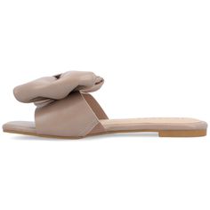 Say hello to the Fayre slip-on sandal from Journee Collection—a perfect blend of style and comfort. With an open-toe design, this sandal features a chic oversized bow, adding a touch of playfulness to its aesthetic. Slip into effortless elegance with its easy slip-on style, complemented by a 4 mm Tru Comfort Foam™ insole for a cushioned and supportive feel. The Fayre sandal's flat sole ensures both comfort and ease of movement, all crafted with a touch of luxury using faux leather. Open Toed Heels, Mocha Brown, Open Toe Shoes, Shoe Carnival, Famous Footwear, Round Toe Heels, Womens Sandals Flat, Journee Collection, Toe Designs