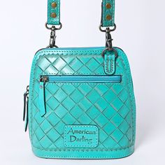 American Darling Turquoise Full Grain Leather Soft and Supple Leather Durable Zipper Inside Zipper Pocket One Inside Pocket ADBG1136F Beauty and practicality come together in American Darling bags. Turquoise Bags With Zipper Closure For Everyday Use, Turquoise Crossbody Bag With Adjustable Strap, Turquoise Rectangular Bag With Detachable Strap, Turquoise Bags With Detachable Strap For Daily Use, Rectangular Turquoise Bag With Detachable Strap, Turquoise Crossbody Bag With Detachable Strap, Turquoise Everyday Pouch Shoulder Bag, Turquoise Crossbody Shoulder Bag With Removable Pouch, Turquoise Travel Bag With Detachable Strap