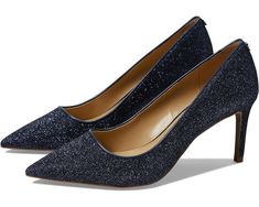 Women's MICHAEL Michael Kors Alina Flex Pump | Zappos.com Navy Blue Pumps, Blue Pumps, Product Reviews, Women's Pumps, Stiletto Heels, Heel Height, Leather Upper, Michael Kors, Navy Blue