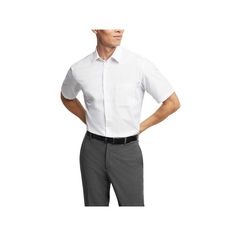 He'll be dressed in style and comfort with this men's Van Heusen poplin short sleeve dress shirt. Click on this MEN'S GUIDE to find the perfect fit and more! He'll be dressed in style and comfort with this men's Van Heusen poplin short sleeve dress shirt. Click on this MEN'S GUIDE to find the perfect fit and more! FEATURES Button front Wrinkle free Cuffed Short sleeve 1 chest pocketFIT & SIZING Regular fitFABRIC & CARE 65% recycled polyester, 35% cotton Machine wash ImportedRESPONSIBLE Tested fo Short Sleeve Business Shirt For Summer, Formal Summer Shirt With Pockets, Semi-formal Short Sleeve Shirt For Spring, Modern Semi-formal Short Sleeve Shirt, Formal Short Sleeve Shirt With Pockets, Formal Shirt With Pockets And Short Sleeves, Formal Short Sleeve Shirt For Summer, Formal Short Sleeve Shirt For Spring, Business Short Sleeve Shirt For Spring