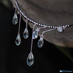 OrcaJump - Elegant Tassel Chain Necklace with Raindrop Accents Party Drop Necklace With Adjustable Chain, Crystal Teardrop Necklace With Adjustable Chain, Silver Drop Crystal Necklace With Adjustable Chain, Raindrop Jewelry, Jewelry For Friends, Jewels Diy, Apollo Box, Fancy Necklace, Assemblage Jewelry