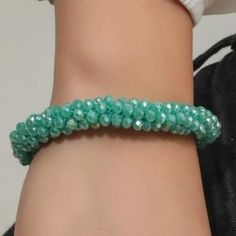 Natural Amazonite Gemstone Faceted Beads Twisted Rope Thick Sparkling Green Bangle/Bracelet. Stretchy/Adjustable. Shimmers In Different Lighting! Perfect For Stacking! New. *Also Available In Silver, Gold, Navy Sapphire, Multicolor/Rainbow, Smoky Gray Apatite, Tan Aragonite, & Red Garnet Colors! If You Want It, Don’t Let It Get Away Send Me An Offer! I Love To Do Bundle Order Discounts! Casual Crystal Bangle Bracelet, Casual Beaded Crystal Bracelet For Party, Green Beaded Jubilee Bracelet, Casual Crystal Bracelet With Round Beads For Party, Casual Round Beads Crystal Bracelet For Party, Green Beaded Stretch Bracelet, Turquoise Beaded Bracelets With Faceted Beads, Trendy Green Beaded Crystal Bracelet, Elegant Beaded Crystal Bracelet For Beach