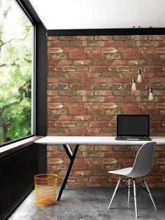 West End Brick Peel and Stick Wallpaper - Window Film World Brick Peel And Stick Wallpaper, Red Brick Wallpaper, Brick Feature Wall, Affordable Wallpaper, Brick Wall Wallpaper, Brick Accent Walls, Brick Paper, Brick Wallpaper Roll, Small Entryways