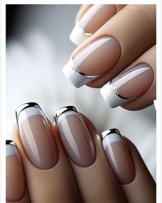 Sept Nails, Saved Nails, Cuffin Nails, Manicure Nail Designs, French Manicure Nails, Nude Nail Designs, Fancy Nails Designs, Minimalist Nail Art, Nagel Tips