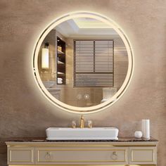 a bathroom with a sink and mirror on the wall