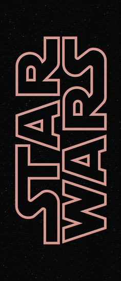 the star wars logo is shown in pink on a black background with white and red lettering