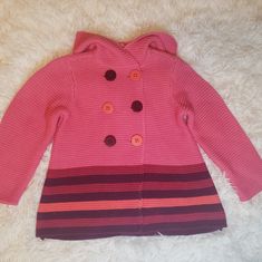 Brand New Toddlers Sweater. Extra Button Included With New Tag. Thanks For Looking Playful Fitted Sweater For Winter, Playful Fitted Winter Sweater, Cute Winter Outerwear With Buttons, Cute Winter Sweater With Button Closure, Cute Cotton Sweater With Buttons, Cute Cotton Buttoned Sweater, Cute Winter Tops With Button Closure, Multicolor Cotton Cardigan With Buttons, Purple Buttoned Sweater For Fall