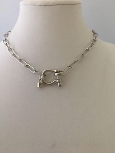 Excited to share the latest addition to my #etsy shop: Carabiner Chain Necklace-Clasp Chain Necklace- Shiny Silver Chain Necklace-European Chain Necklace-Shackle Jewelry- CZ Star Padlock Charm #silver #brass #chainnecklace #screwclasp #women #europeandesign Girlfriend Necklace Gift, Latest Obsession, Girlfriend Jewelry, Necklace Clasp, Necklace For Girlfriend, Necklace Clasps, Long Beaded Necklace, Expensive Jewelry, Jacksonville Florida