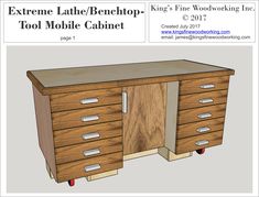 Detailed PDF Plans for a Euro cabinet style construction of a mobile cabinet on wheels. It is a very heavy duty build entirely out of 3/4" plywood. This build features an extremely easy to build drawer style for those who don't want dovetailed drawers. This is a great shop project which can work as a lathe stand or any bench top tool stand, such as a planer, jointer, etc. or simply as a mobile work bench. Mobile Work Bench, Miter Station, Lathe Stand, Cabinet On Wheels, Diy Router Table, Diy Router, Tea Chest, Cabinet Plans, Woodworking Cabinets