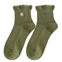 Make these socks a part of your aesthetic look 🌼Free SizeMaterial: 100% Cotton Cute Green Socks For Spring, Y2k Socks, Socks Y2k, Embroidery Socks, Aesthetic Socks, Checkered Socks, Find Aesthetic, Frilly Socks, Embroidered Socks