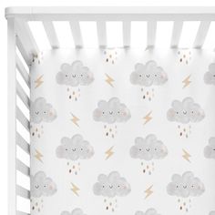 thundercloud crib sheet Weather Nursery Theme, Weather Themed Nursery, Crib Sheets Boy, Gender Neutral Crib Bedding, Cloud Nursery, Crib Sets