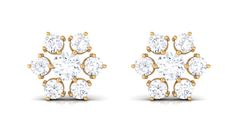 Product Details These Floral Stud Earrings feature Round Cut Diamonds set in a Prong Setting, arranged in a beautiful floral design. The Gold Metal and Screw Back Closure ensure the earrings stay securely in place. These sparkling Diamond Earrings are sure to turn heads and make a statement, whether youre wearing them for a casual occasion or a night out. They also make a fantastic birthday gift for a special woman in your life. Product Information SKU SHP-EARRINGS082210048 Weight 1.28 gm (Appro Formal White Flower-shaped Diamond Earrings, White Diamond Flower Earrings For Anniversary, White Diamond Flower-shaped Earrings For Anniversary, White Flower-shaped Diamond Cluster Earrings, Diamond White Flower Earrings For Formal Occasions, Bridal Earrings With Flower Shape And Prong Setting, Diamond White Flower Earrings For Formal Events, White Cluster Earrings With Halo Design For Gifts, Bridal Earrings With Flower Shape For Gift