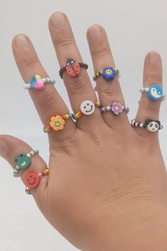 These lil rings are the cutest! Totally adjustable because they are made with silver wire! Let me know in the comments which ring you would like to claim :) Cute Adjustable Midi Promise Rings, Adjustable Whimsical Ring, Whimsical Adjustable Jewelry Ring, Whimsical Adjustable Ring Jewelry, Whimsical Adjustable Ring, Kawaii Jewelry With Cute Adjustable Design, Adjustable Kawaii Jewelry With Cute Design, Adjustable Jewelry With Cute Design Gift, Cute Everyday Jewelry Ring