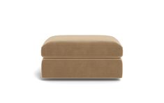 the footstool is made out of fabric and has a cushion on one side