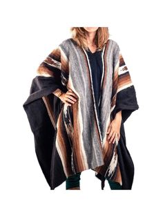 Alpaca Blend Ponchos Alpaca Wool Poncho - Hualhuas Night Bohemian Alpaca Cape For Fall, Bohemian Alpaca Outerwear For Fall, Brown Alpaca Shawl For Fall, Beige Alpaca Shawl For Fall, Fall Beige Alpaca Shawl, Brown Alpaca Poncho For Winter, Cozy Brown Shawl For Fall, Oversized Brown Poncho Cape, Oversized Brown Cape Shawl