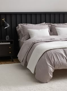 Home > Bedding > Duvet Covers & Comforters Hôtels Le Germain - Egyptian cotton and bamboo 330-thread-count duvet cover set Hôtels Le Germain  Hôtels Le Germain, an exclusive Canadian label at Simons Maison  Treat yourself to a luxurious and elegant duvet cover! Its silky, durable, and absorbent design is woven in a blend of Egyptian cotton and bamboo rayon.   Made in Canada by a Quebec company   The set includes*: Twin: 1 duvet cover 66" x 90", 1 pillow sham 20" x 26" Double: 1 duvet cover 84" x 90", 2 pillow shams 20" x 26" Queen: 1 duvet cover 90" x 95", 2 pillow shams 20" x 29" King: 1 duvet cover 108" x 95", 2 pillow shams 20" x 36"  *The specified dimensions take account of shrinkage that occurs during washing. Items For Bedroom, Elegant Duvet Covers, Moody Bedroom, Londonderry, Grey Bedroom, Small Room Bedroom, Bedroom Paint, Wallpaper Bedroom, Bedroom Aesthetic